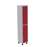 Roupeiro Em Aço Mt 1v 2 Portas - Pitâo Com Prateleira Interna Cinza/vermelho