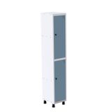 Roupeiro Em Aço Mt 1v 2 Portas Com Prateleira Interna Pitâo Branco/azul Dali
