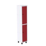Roupeiro Em Aço Mt 1v 2 Portas Com Prateleira Interna Pitâo Branco/vermelho