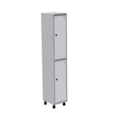 Roupeiro Em Aço Mt 1v 2 Portas - Pitâo Com Prateleira Interna Cinza/branco