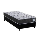 Cama Box Solteiro: Colchão Ortopédico Herval Compact Ag 65 - Ag Biello + Base Crc Suede Black (78x188)