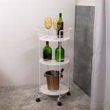 Carrinho De Bebidas Decorativo Circular Branco Fosco