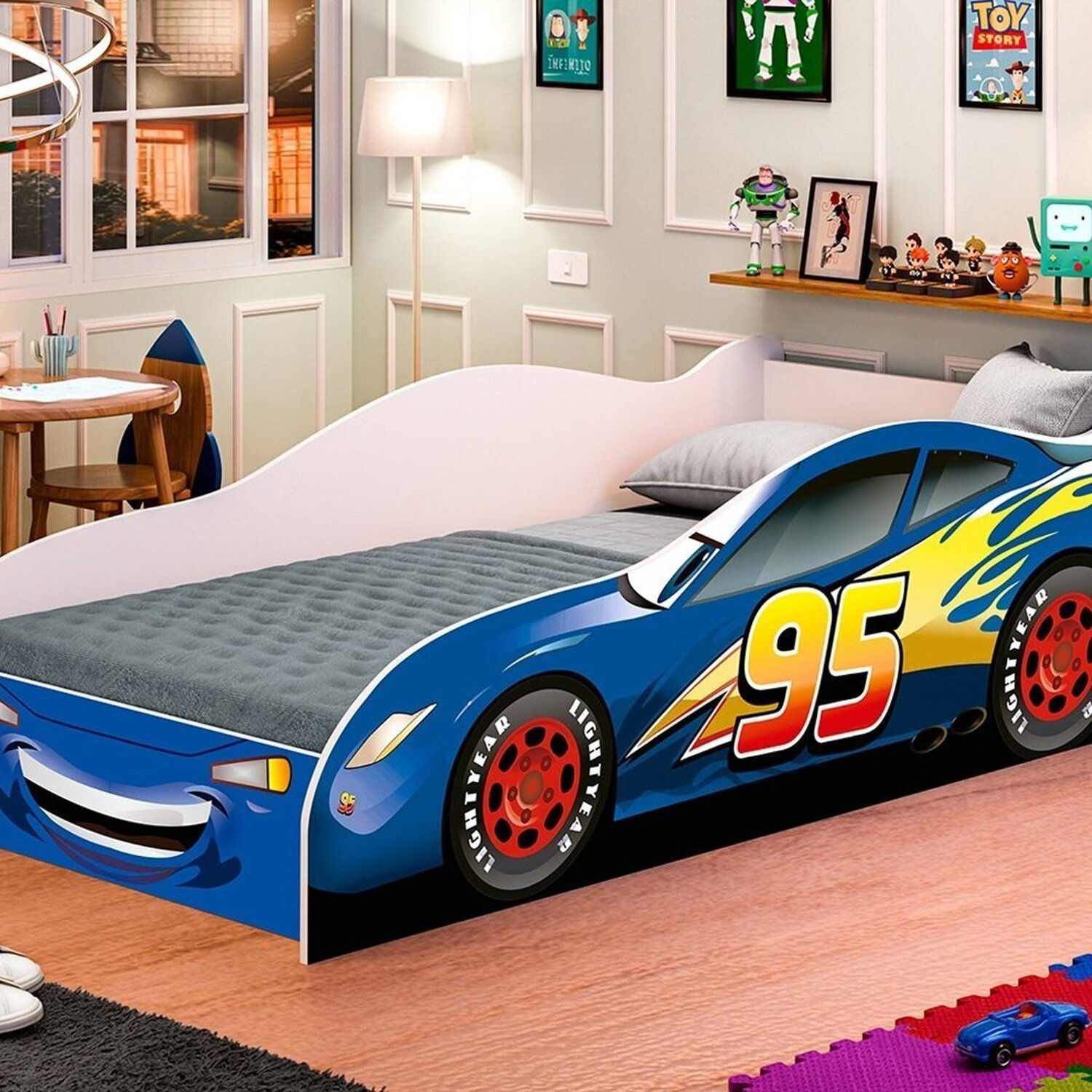 Cama Carro 95 Infantil Para Meninos Azul