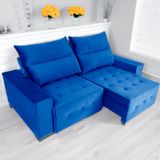 Sofá Retrátil E Reclinável 3 Lugares 200 Cm Itália Azul Marinho