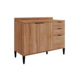 Gabinete De Cozinha Modulado Balcão Alpha 2506 3 Portas E 2 Gavetas Sem Tampo 120cm Freijó