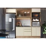Cozinha Modulada Completa Versalis 4 Peças 2 Aéreos + 1 Balcão + 1 Torre Quente C4p189 Freijó Cinza Argila Herval