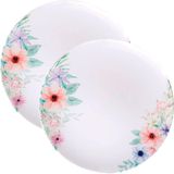 Kit Jogo De Prato Raso Jantar 8pçs 8 Pessoas Floratta 28cm