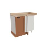 Balcão De Canto Reto Com Tampo Arizona Cabecasa Madeiramadeira Branco/terracota