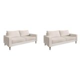 Conjunto Sofá 2 E 3 Lugares Bipartido Ascona Off White