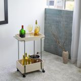 Carrinho De Bebidas Decorativo Retangular 2 Andares Verde Oliva/legno