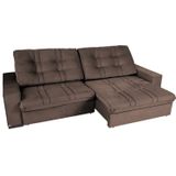 Sofá Retrátil E Reclinável 3 Lugares 230 Cm Turimduplo Molejo Chocolate