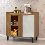 Balcão Para Cozinha Canto Reto Toscana Espresso Móveis Freijó/off White