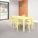 Mesa Niala Quadrada Adulta Tampo Plástico Amarelo