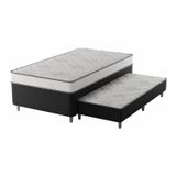 Premier Cama Box Unibox Com Cama Aux 1,08x1,98x0,63 Preto/cinza