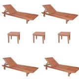 Conjunto 4 Espreguiçadeiras E 3 Mesinha De Centro Para Jardim Em Madeira Maciça Madeira