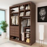 Closet Casal Sem Portas 4 Gavetas Bergamo Cacau
