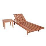 Conjunto Espreguiçadeira E Mesinha De Centro Madeira Maciça Madeira
