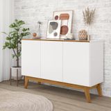 Buffet Para Sala De Jantar Ares 3 Portas Lux Branco