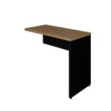 Mesa Auxiliar Direita/esquerda 90x45cm Pé Painel Tampo Com 30mm Amadeirado/preto