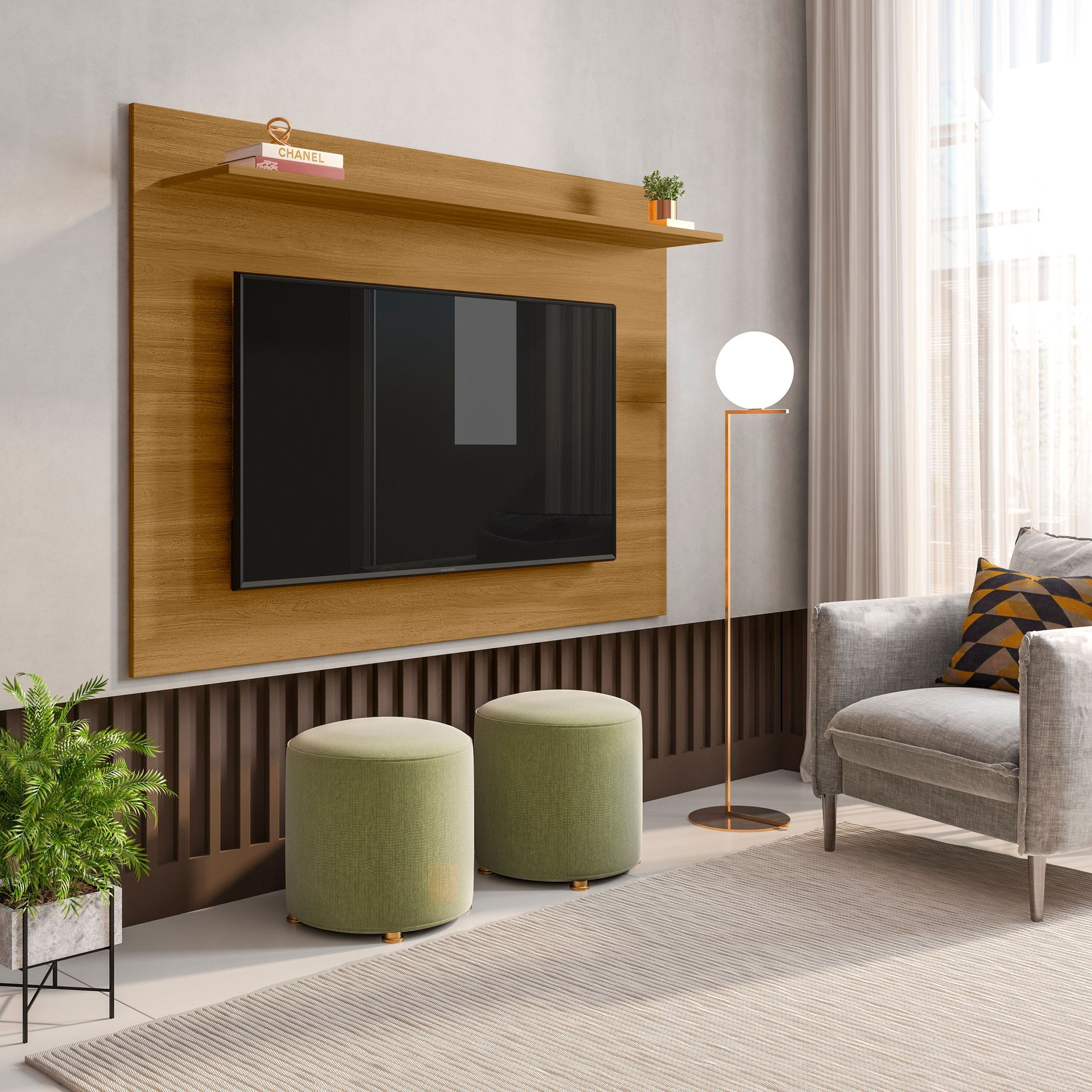 Painel Para Tv Até 50 Polegadas 1 Prateleira Columbia Espresso Móveis Freijó