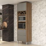 Paneleiro Para Forno/micro-ondas 2 Portas 2 Gavetas Lavínia Amêndoa/niágara