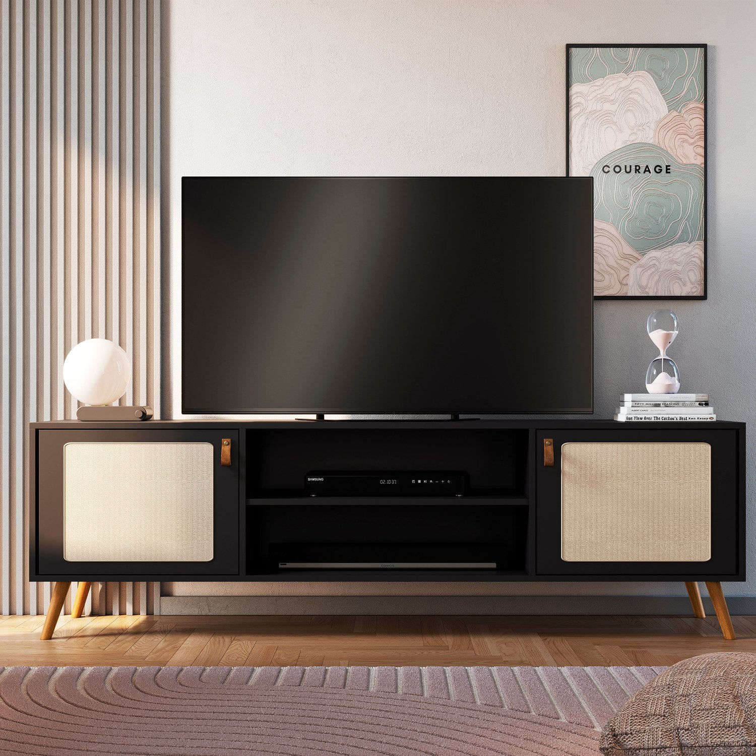 Rack Para Sala De Estar Viena 160cm Preto