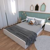Cama Infantil Montessoriana Casal New Cori Yescasa Branco/preto