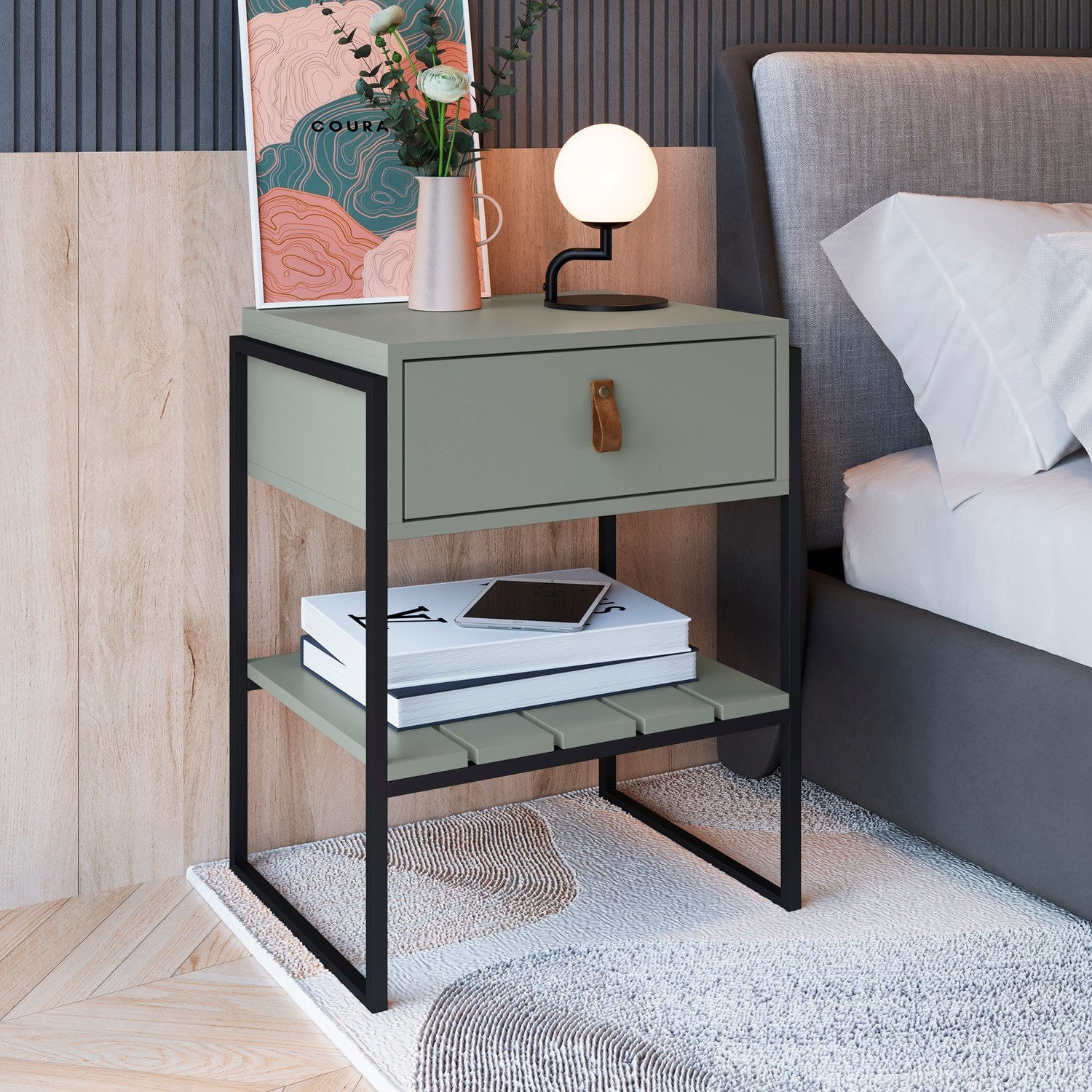 Mesa Cabeceira Para Quartos James Com Gaveta Verti