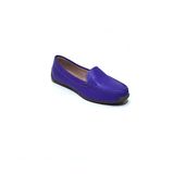 Mocassim Feminino Couro Costura Liso Conforto Casual Moda Roxo 34