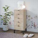 Cômoda Falkk Queens 5 Gavetas 40cm Amadeirado