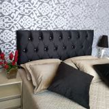 Cabeceira Painel Luna Suede Liso Preto com Strass Casal