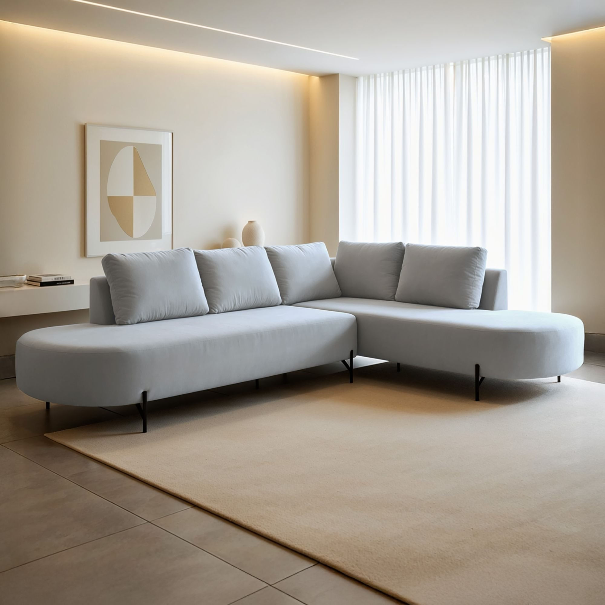 Sofá De Canto Boreal Base De Ferro Direito