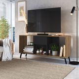 Rack Sala E Escritório Para Tv Até 50 Polegadas 136cm Com Uma Gaveta Preto/mel