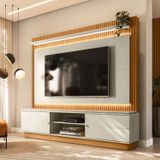 Estante Home Para Tv Até 75 Polegadas Com Led 2 Portas Guararapes Linea Brasil Nature/off White Petra