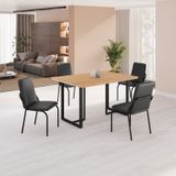 Conjunto Sala De Jantar Mesa 120x90cm Base Lunna Tampo Mdf Malibu Preto