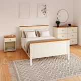 Conjunto Dormitório 1 Cama Casal 1 Mesa De Cabeceira 1 Cômoda Ananda Cabecasa madeiramadeira Imbuia/offwhite