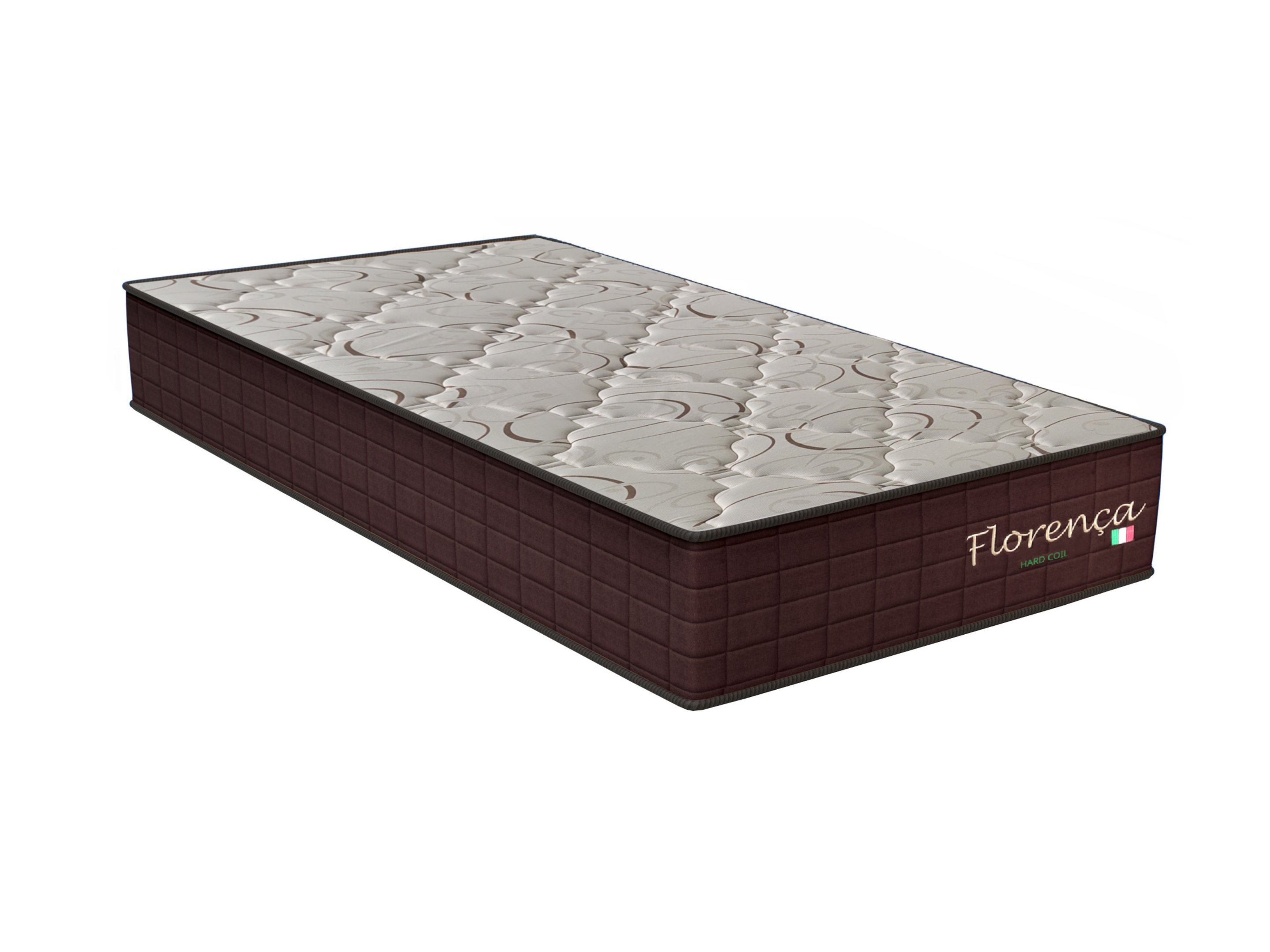 Colchão Solteiro Molas Bonnel Hard Coil Florença 30x88x188cm Bege/branco