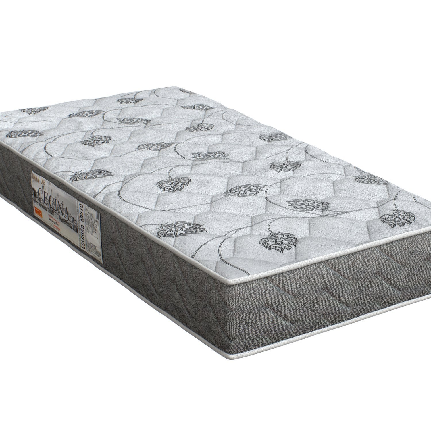 Colchão Solteiro Cecina St Eps - D45 Misto Espuma 24x88x188cm Cinza/grafite