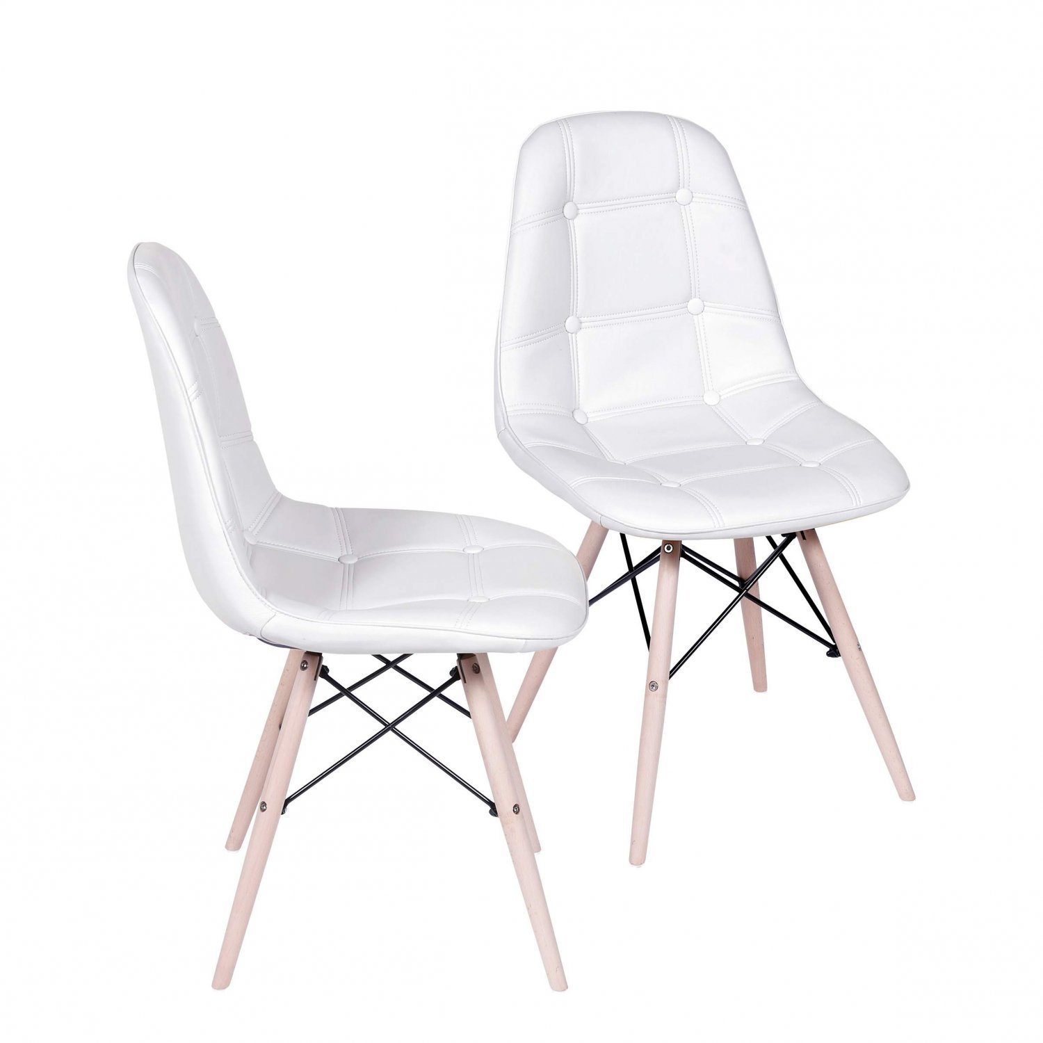 Conjunto 2 Cadeiras Eames Eifeel Botone Or Design Branco