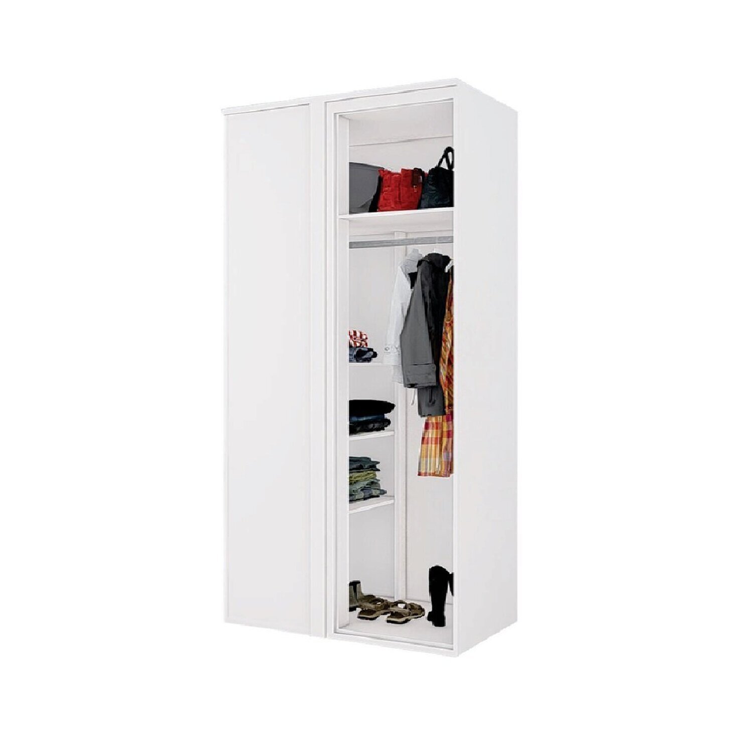 Módulo Para Closet Sem Porta Canto Reto Branco