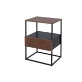 Mesinha Lucy 1 Gaveta Cabeceira Apoio Lateral Cama Sofa Preto/chocolate