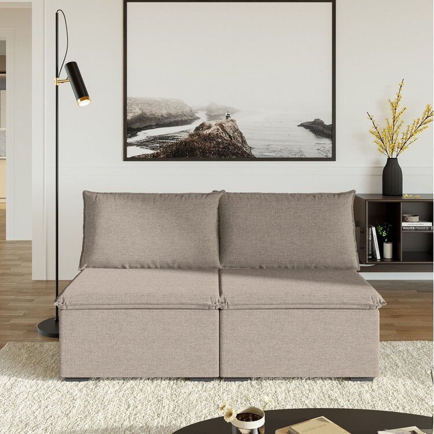 Sofá Modular 2 Módulos Centrais Zen Cabecasa Madeiramadeira Marrom