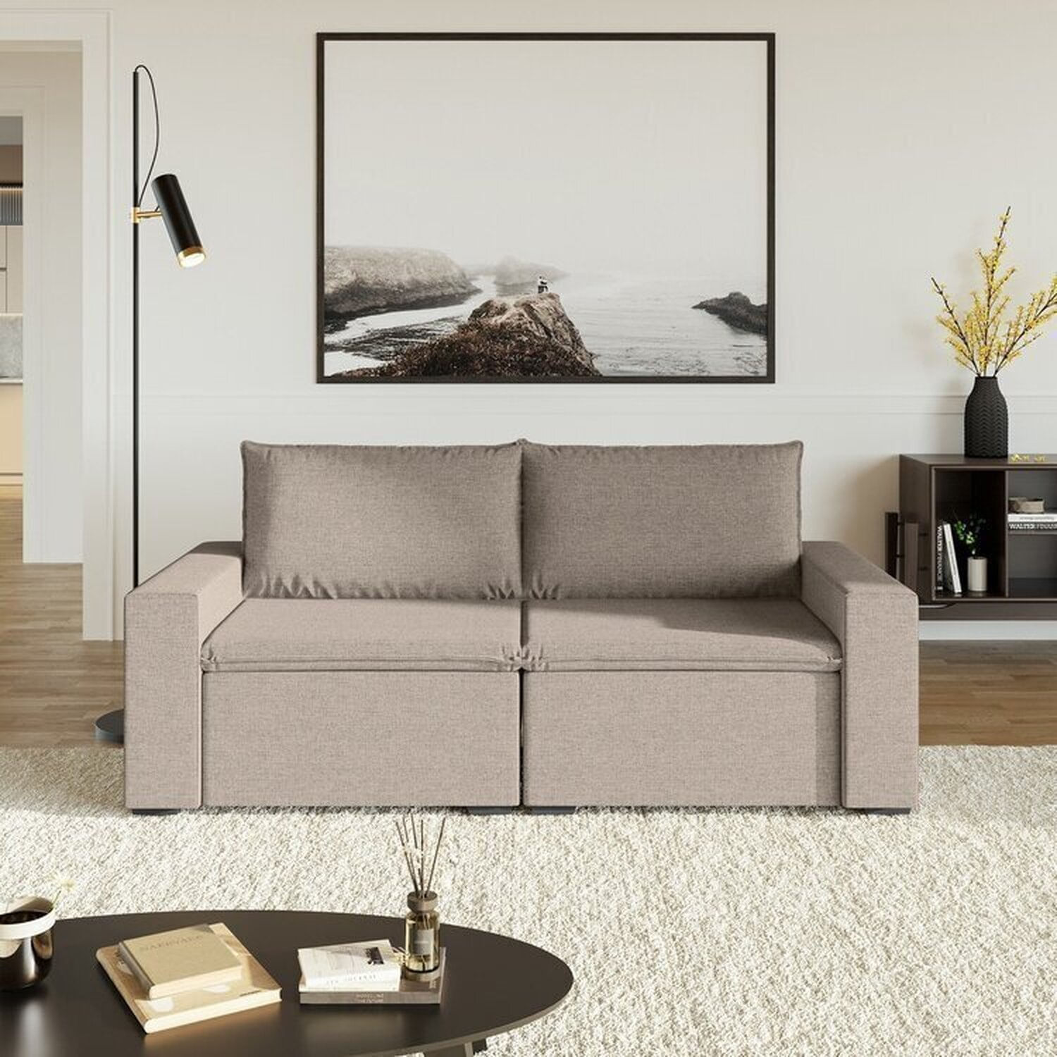 Sofá Modular 1 Módulo Esquerdo 1 Módulo Direito Zen Cabecasa Madeiramadeira Marrom