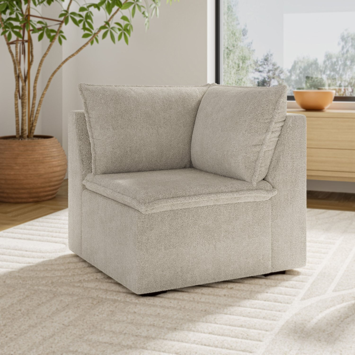 Sofá Modular De Canto 90cm Zen Cabecasa Madeiramadeira Off White