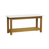 Banco Sapateira Viena Madeira Maciça Assento Madeira Natural/off-white