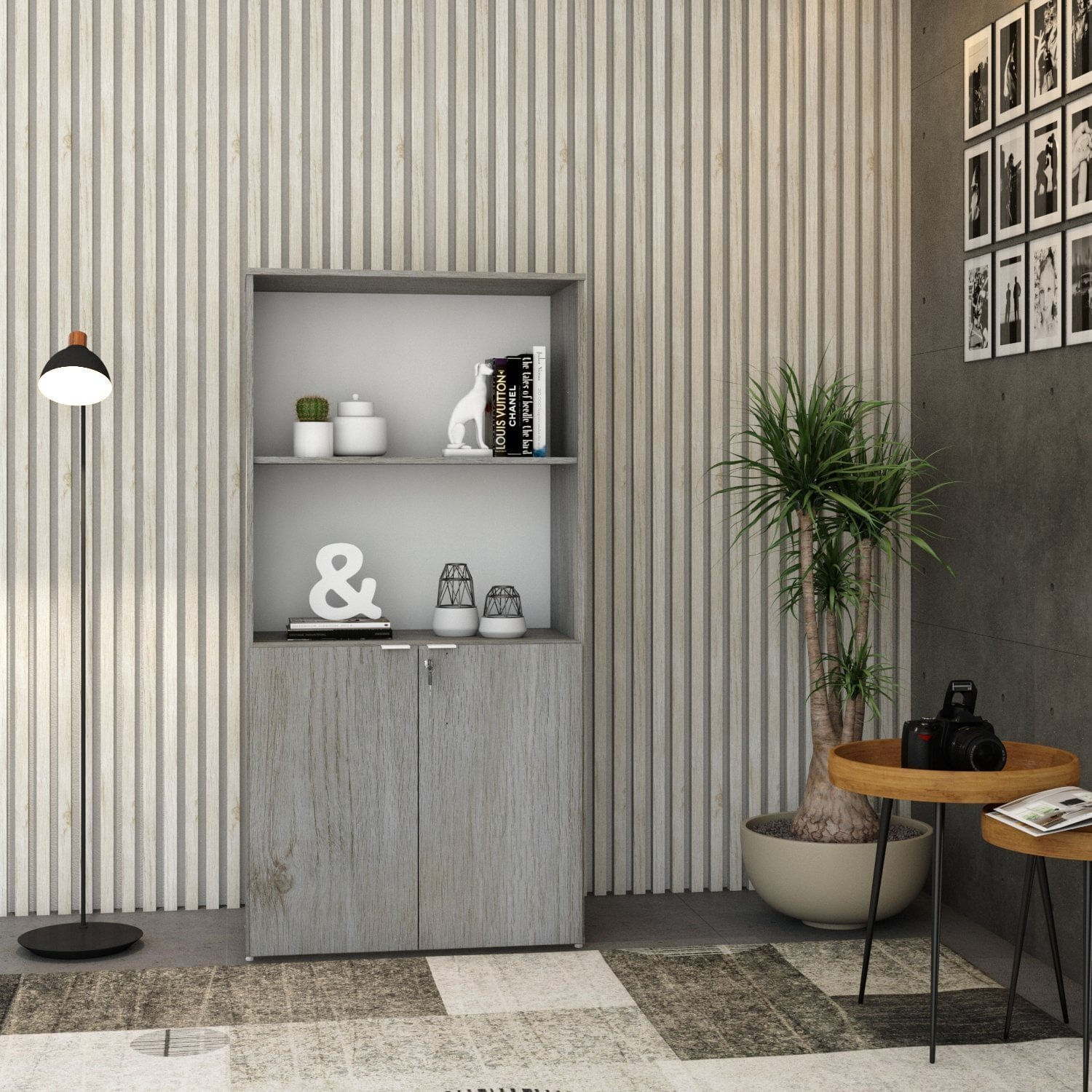 Armário Alto Estante Com 2 Portas 161,5x80x42cm Snow/branco