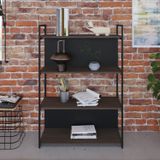 Estante Com 4 Prateleiras 118x80x33cm Com Fundo Yon Terracota/preto