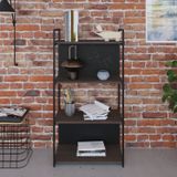 Estante Com 4 Prateleiras 118x60x33cm Com Fundo Yon Terracota/preto