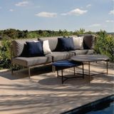 Conjunto Jardim 1 Chaise 1 Sofá 70cm 1 Mesa Baixa 1 Mesa Centro Alta Refúgio Cabecasa Madeiramadeira Champanhe/cinza Mesclado
