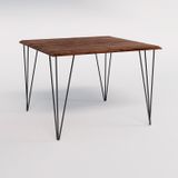 Mesa Eames Clips De Ferro Tampo Quadrado 90x90 Marrom